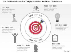 0115 six different icons for target selection and idea generation powerpoint template
