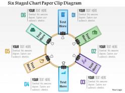 0115 six staged chart paper clip diagram powerpoint template