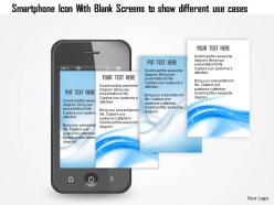 0115 smartphone icon with blank screens to show different use cases ppt slide