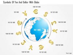 0115 symbols of yen and dollar with globe powerpoint template