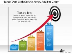 0115 Target Dart With Growth Arrow And Bar Graph Powerpoint Template