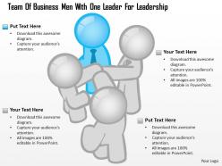 0115 team of business men with one leader for leadership powerpoint template