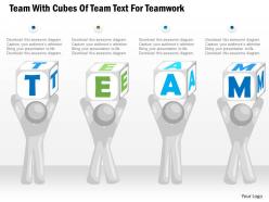 0115 team with cubes of team text for teamwork powerpoint template