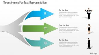 0115 three arrows for text representation powerpoint template