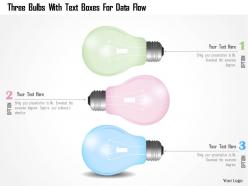 0115 three bulbs with text boxes for data flow powerpoint template