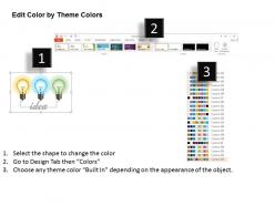 0115 three colorful bulb with idea text for business powerpoint template