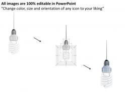 0115 three hanging cfl for data representation powerpoint template