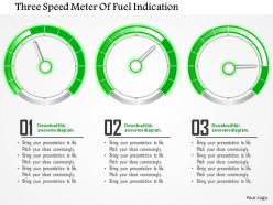 0115 three speed meter of fuel indication powerpoint template