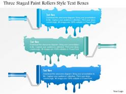 0115 three staged paint rollars style text boxes powerpoint template