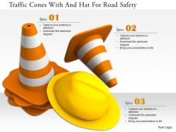 0115 traffic cones with and hat for road safety image graphic for powerpoint