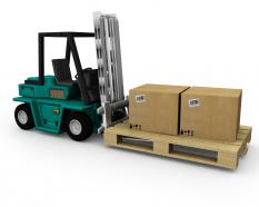 0115 two cartons on green truck stock photo