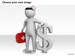 0214 3d image of doctor with dollar ppt graphics icons powerpoint
