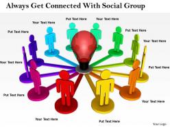 0214 always get connected with social group ppt graphics icons powerpoint