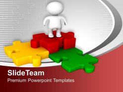 0313 3d man with colorful puzzle jigsaw powerpoint templates ppt themes and graphics