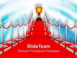 0313 golden trophy on red carpet winner powerpoint templates ppt themes and graphics