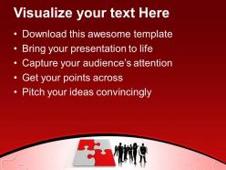 0313 red puzzle with businessmen standing powerpoint templates ppt themes and graphics