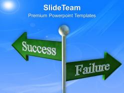 0313 success and failure business signpost powerpoint templates ppt themes and graphics