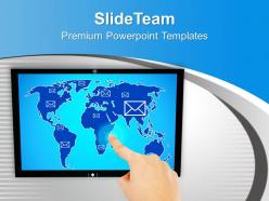 0313 touch screen and hand pushing e mail powerpoint templates ppt themes and graphics