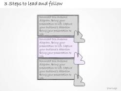 0314 business ppt diagram 3 steps to lead and follow process powerpoint template