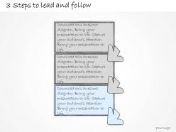 0314 business ppt diagram 3 steps to lead and follow process powerpoint template
