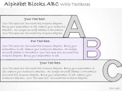 0314 business ppt diagram alphabet blocks abc with textboxes powerpoint template
