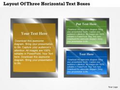 0314 business ppt diagram layout of three horizontal text boxes powerpoint template