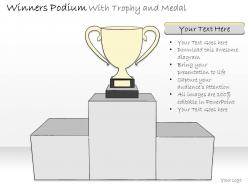 0314 Business Ppt Diagram Winners Podium With Trophy Powerpoint Template