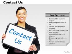 0314 Business Woman With Contact Us