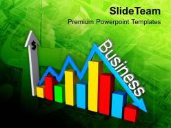0413 bar graph with arrow business ups and downs powerpoint templates ppt themes and graphics