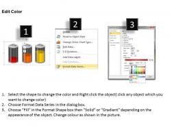 0414 3 staged column chart with battery graphics powerpoint graph