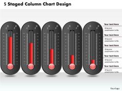 0414 5 Staged Column Chart Design PowerPoint Graph