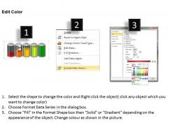0414 5 staged column chart with battery layout powerpoint graph