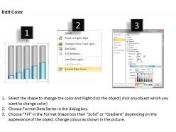 0414 5 staged percentage cylinders column chart powerpoint graph