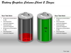 0414 battery graphics column chart 2 stages powerpoint graph