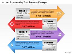 0414 business consulting diagram arrows representing four business concepts powerpoint slide template