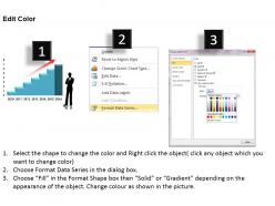 0414 business person with column chart powerpoint graph