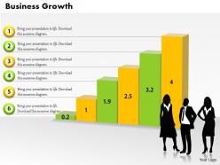 0414 business team with growth column chart powerpoint graph