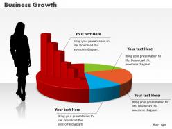 0414 business women with column pie chart powerpoint graph