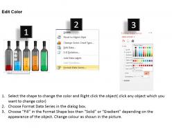 0414 champagne bottle column chart for data diaplay powerpoint graph