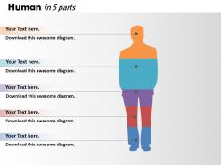 0414 column chart human body illustration powerpoint graph