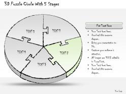 0414 consulting diagram 3d puzzle circle with 5 stages powerpoint template
