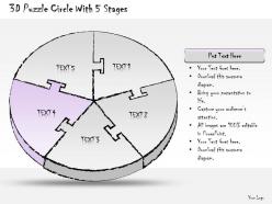 0414 consulting diagram 3d puzzle circle with 5 stages powerpoint template