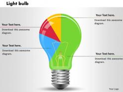 0414 light bulb shapes pie chart powerpoint graph