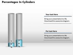 0414 percentage cylinders column chart 2 stages powerpoint graph