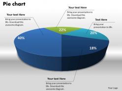 0414 pie chart with four sections powerpoint graph