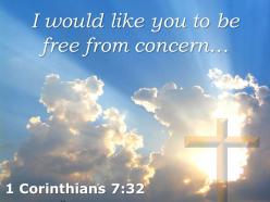 0514 1 corinthians 732 you to be free from concern powerpoint church sermon