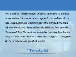 0514 1 timothy 32 now the overseer is to powerpoint church sermon