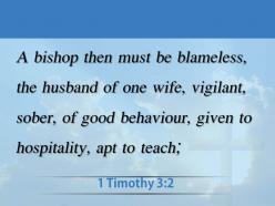 0514 1 timothy 32 now the overseer is to powerpoint church sermon