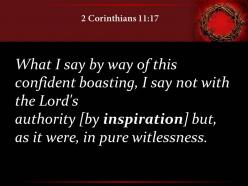 0514 2 corinthians 1117 in this self confident boasting powerpoint church sermon