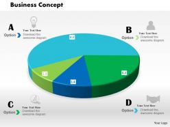 0514 3d colored data driven pie chart for business powerpoint slides